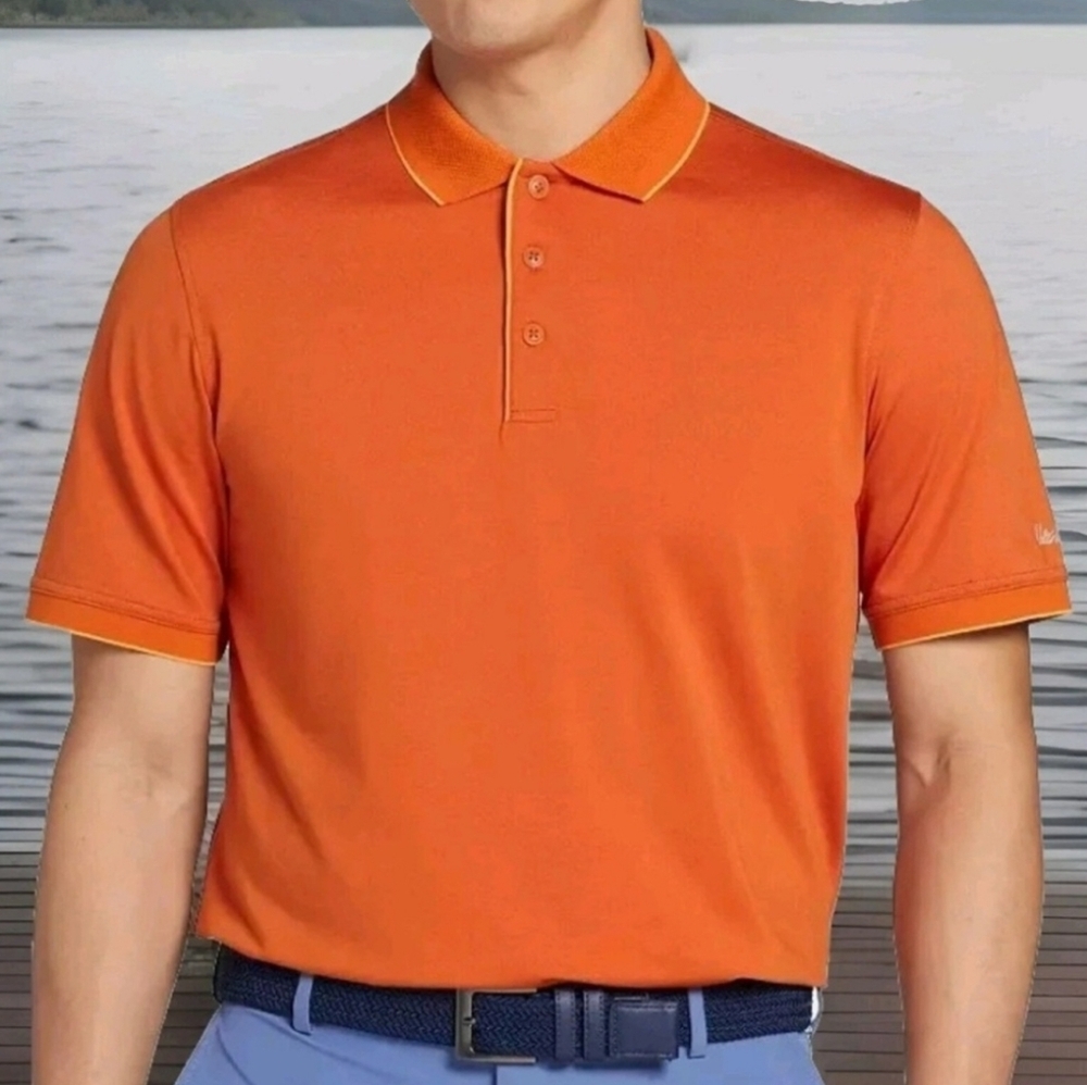 Walter Hagen Men's Birdseye Performance 11 Polo - Toasted Orange - Size S
